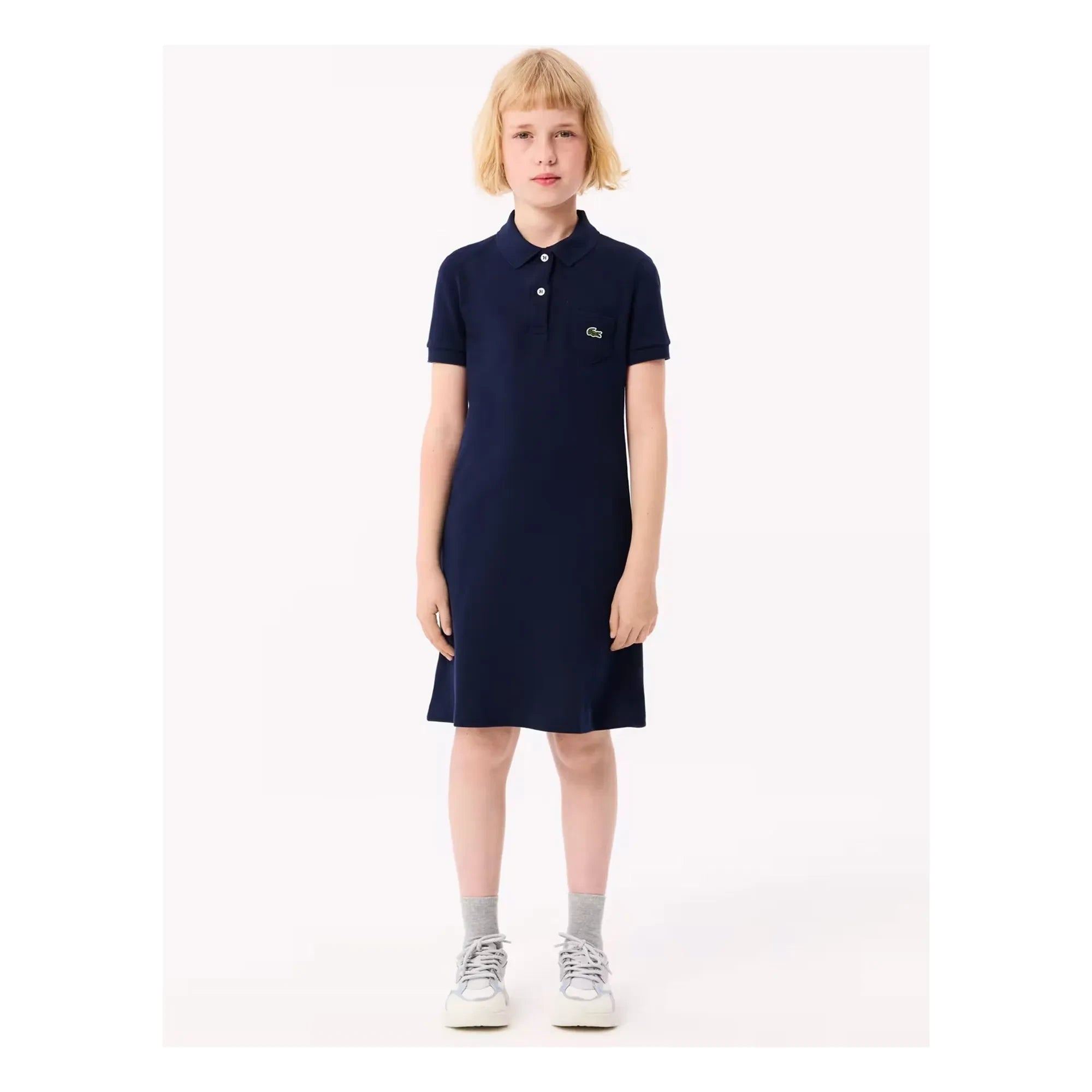 Lacoste – Polokleid aus Bio-Baumwolle | Marineblau