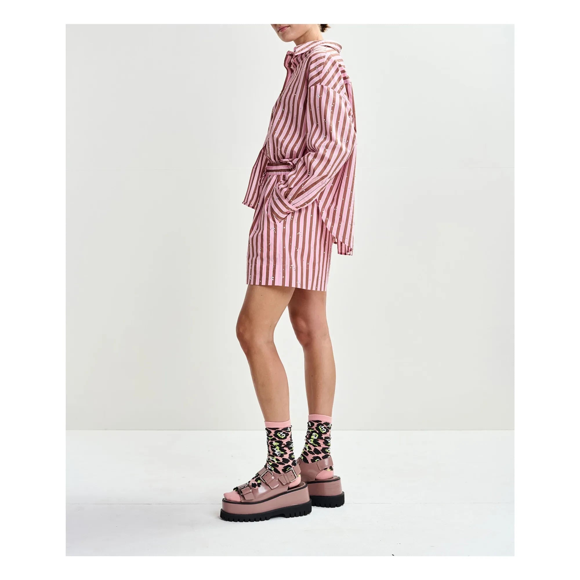 Essentiel Antwerp - Jeeuw Çizgili Şort | Pembe