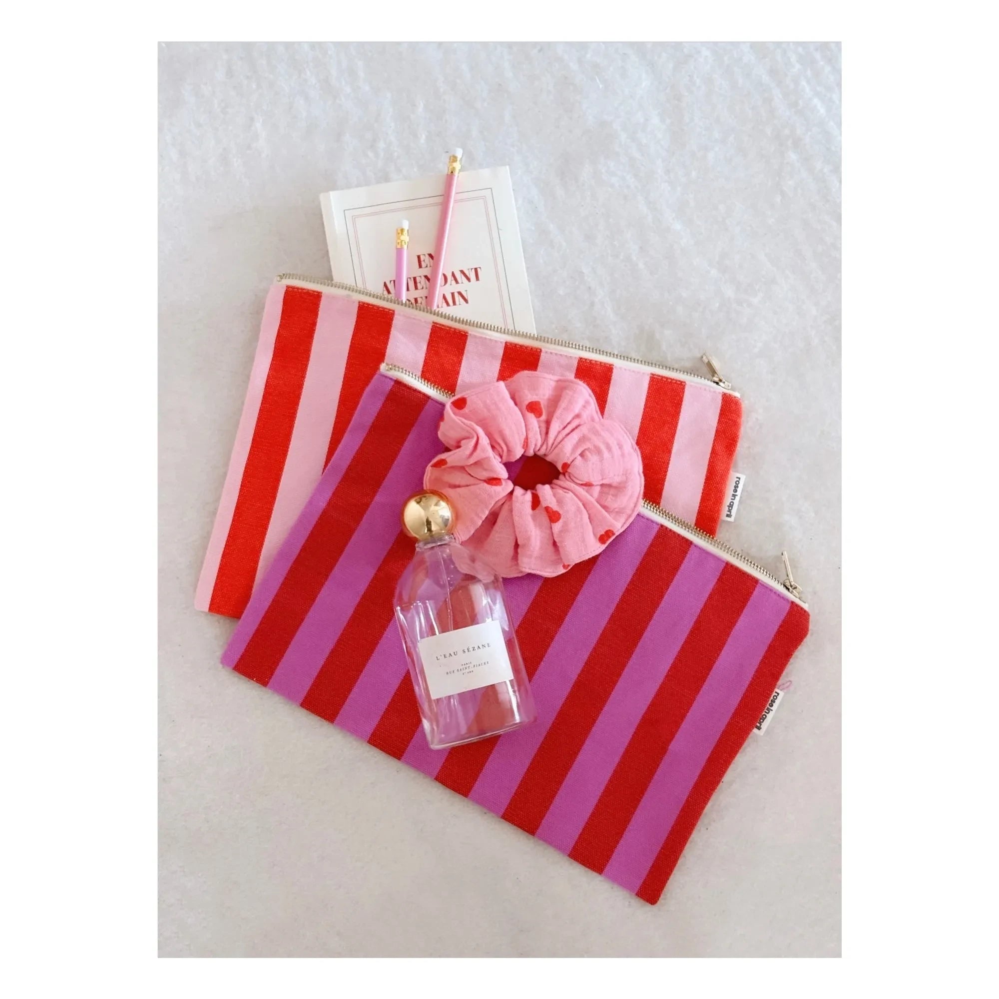 Rose in April - Lili Striped Portfolio Bag | Red