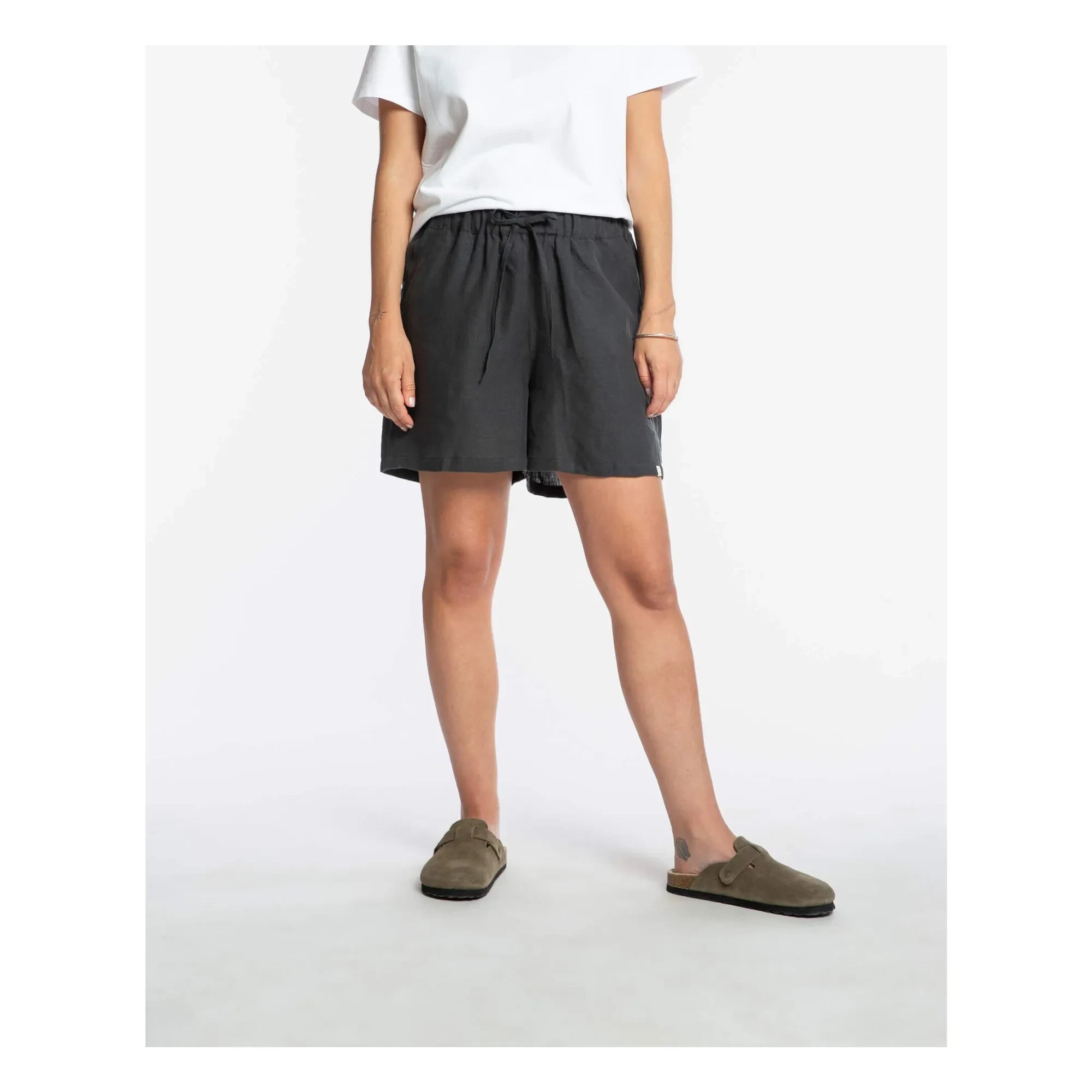 Matona - Linen shorts | Dark gray