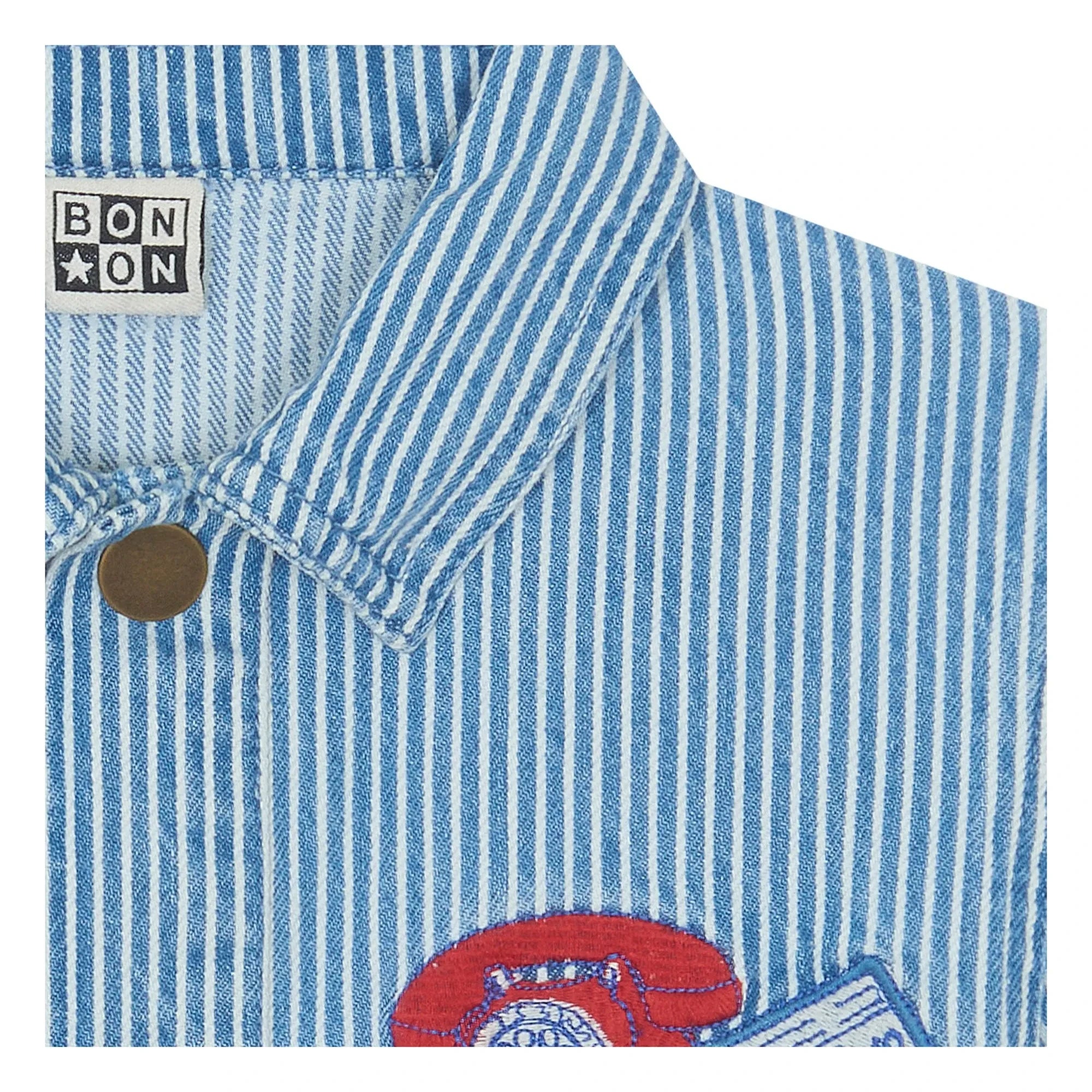 Bonton - Nineties Çizgili Overshirt | Mavi