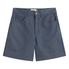 Thinking Mu - Luisa Striped Organic Cotton Shorts | Gray Blue