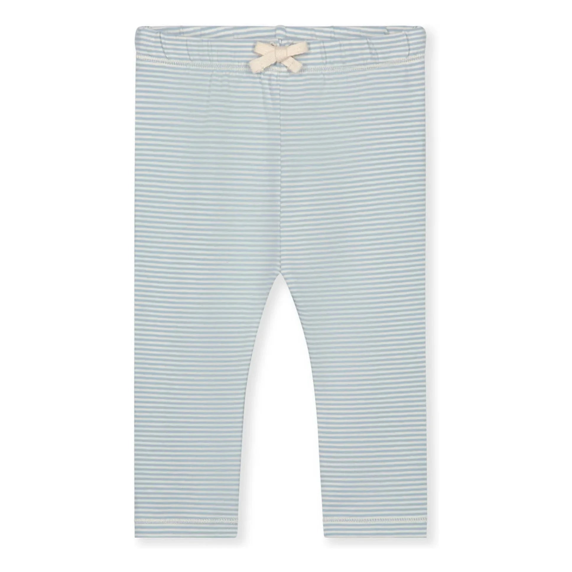 Gray Label - Çizgili Organik Pamuk Bebek Taytı | Açık mavi