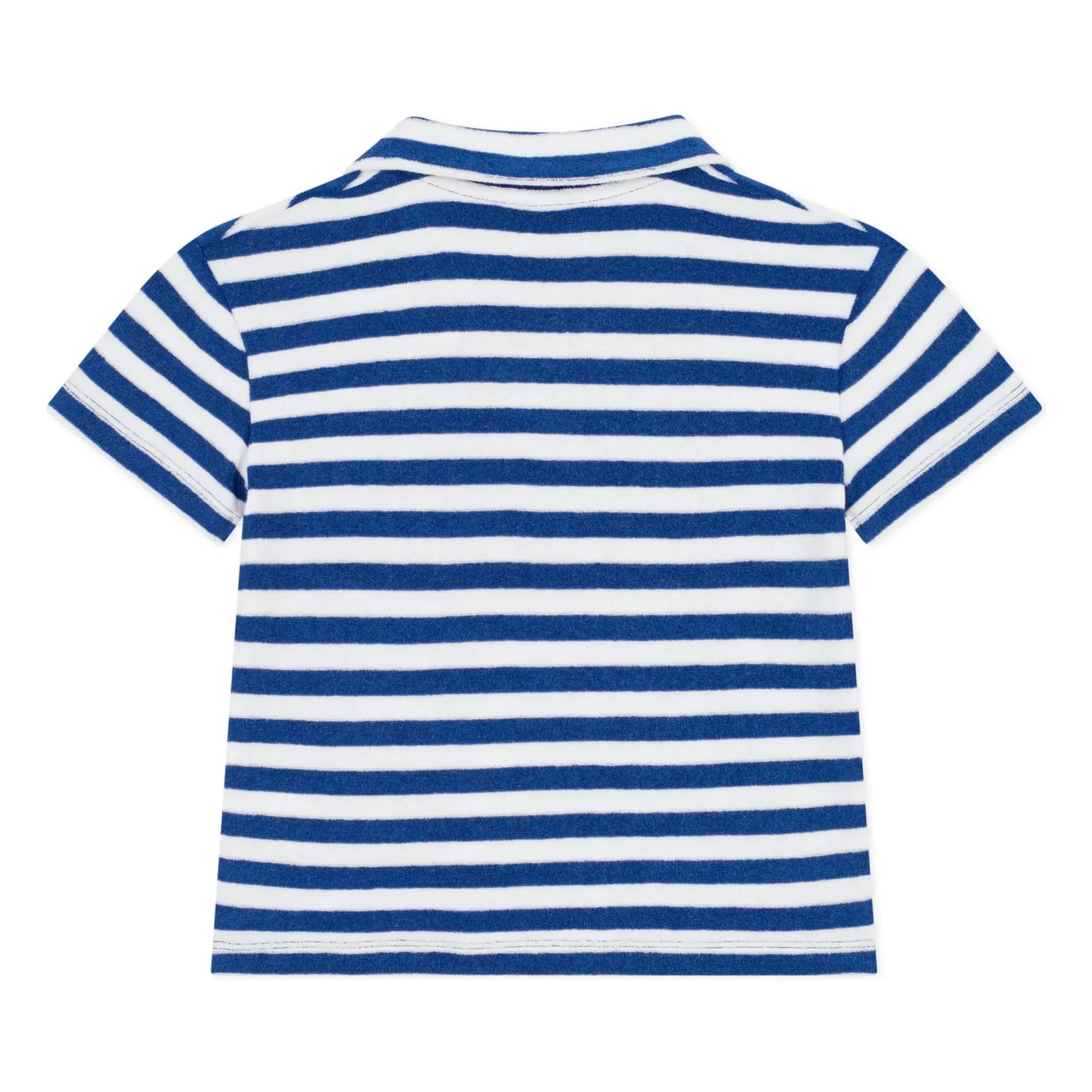 Petit Bateau – Gestreiftes Frottee-Polohemd | Blau
