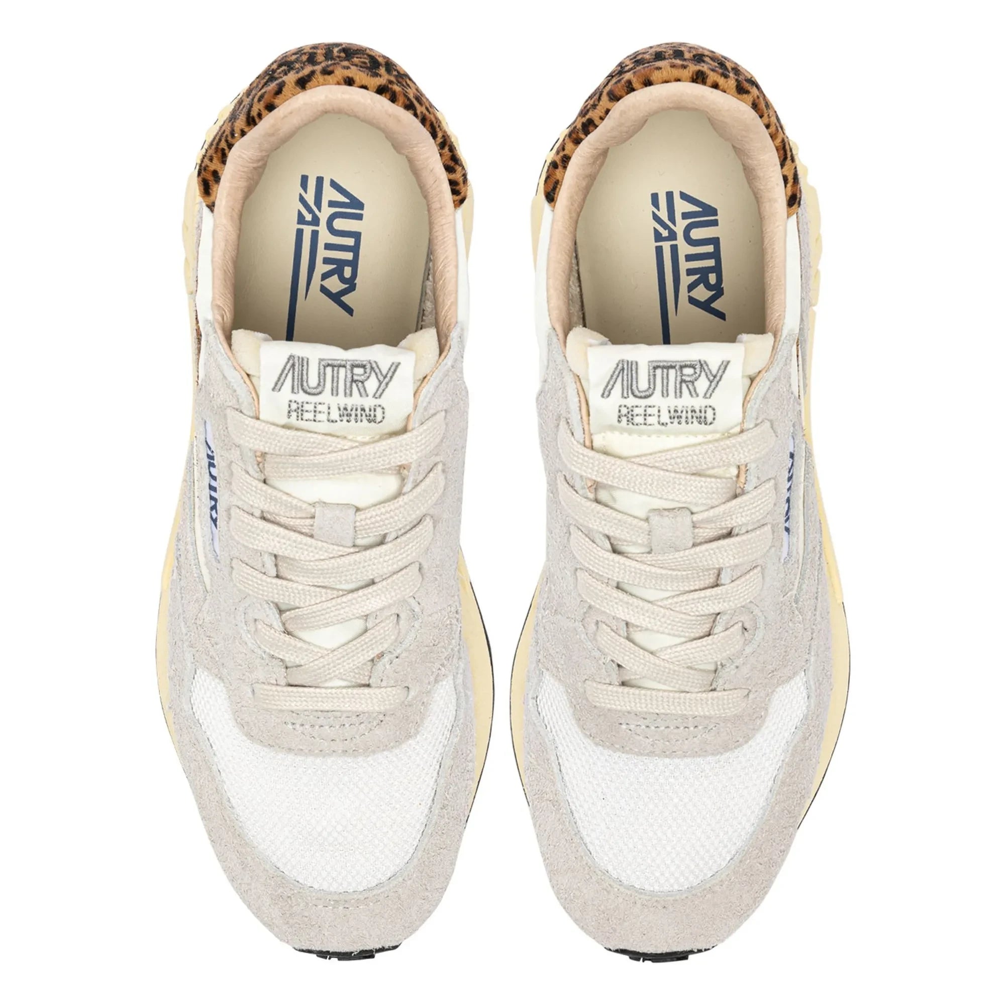 Autry - Reelwind Low Süet ve Naylon Leopar Sneakers | Bej