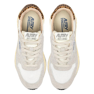 Autry - Reelwind Low Süet ve Naylon Leopar Sneakers | Bej