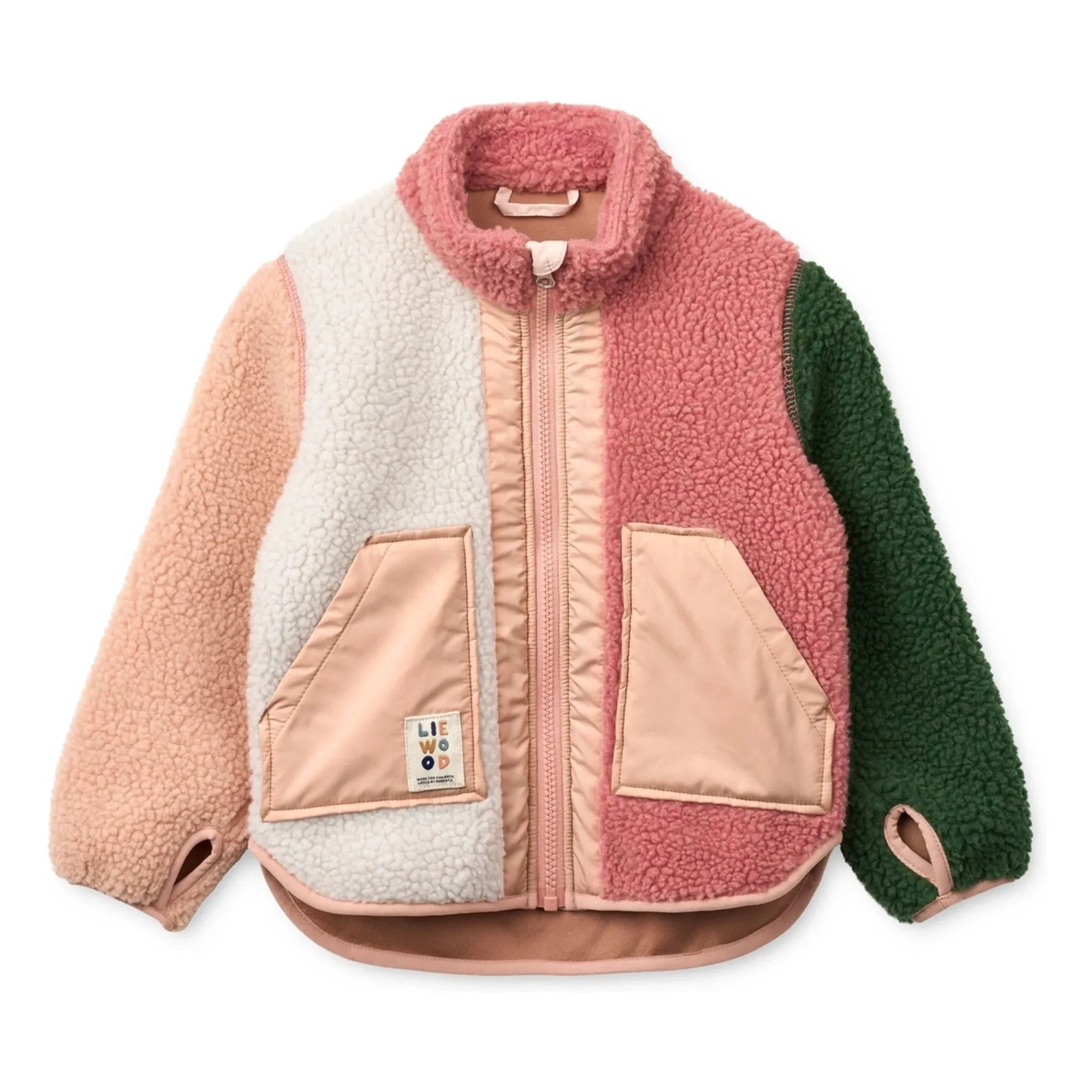 Liewood - Noam Renk Bloklu Geri Dönüştürülmüş Elyaf Sherpa Ceket | Pembe