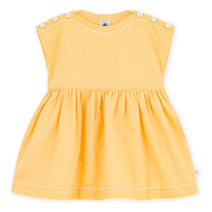 Petit Bateau - Sade Keten Elbise | Sarı