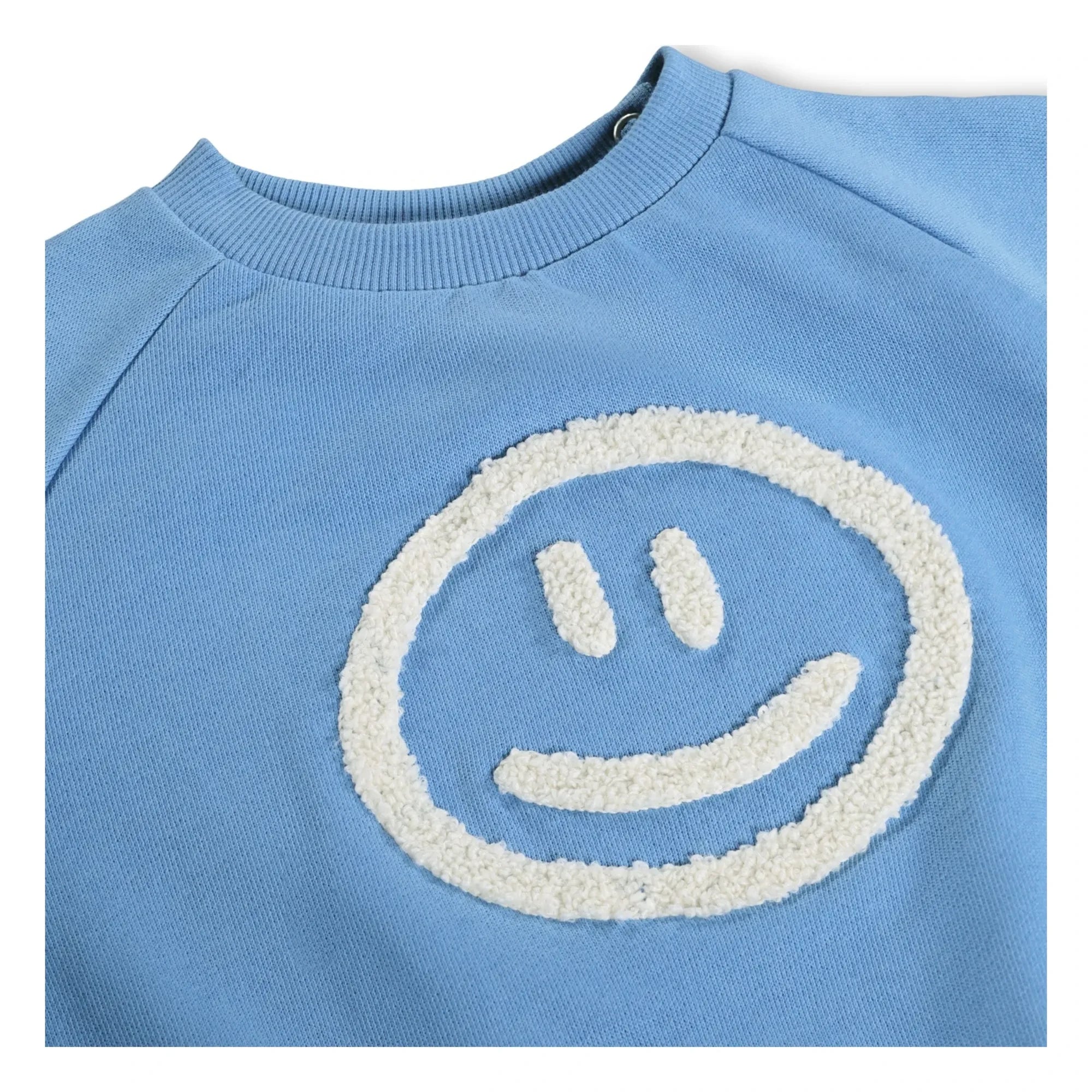 Molo - Disc Smiley organik pamuk sweatshirt | Mavi
