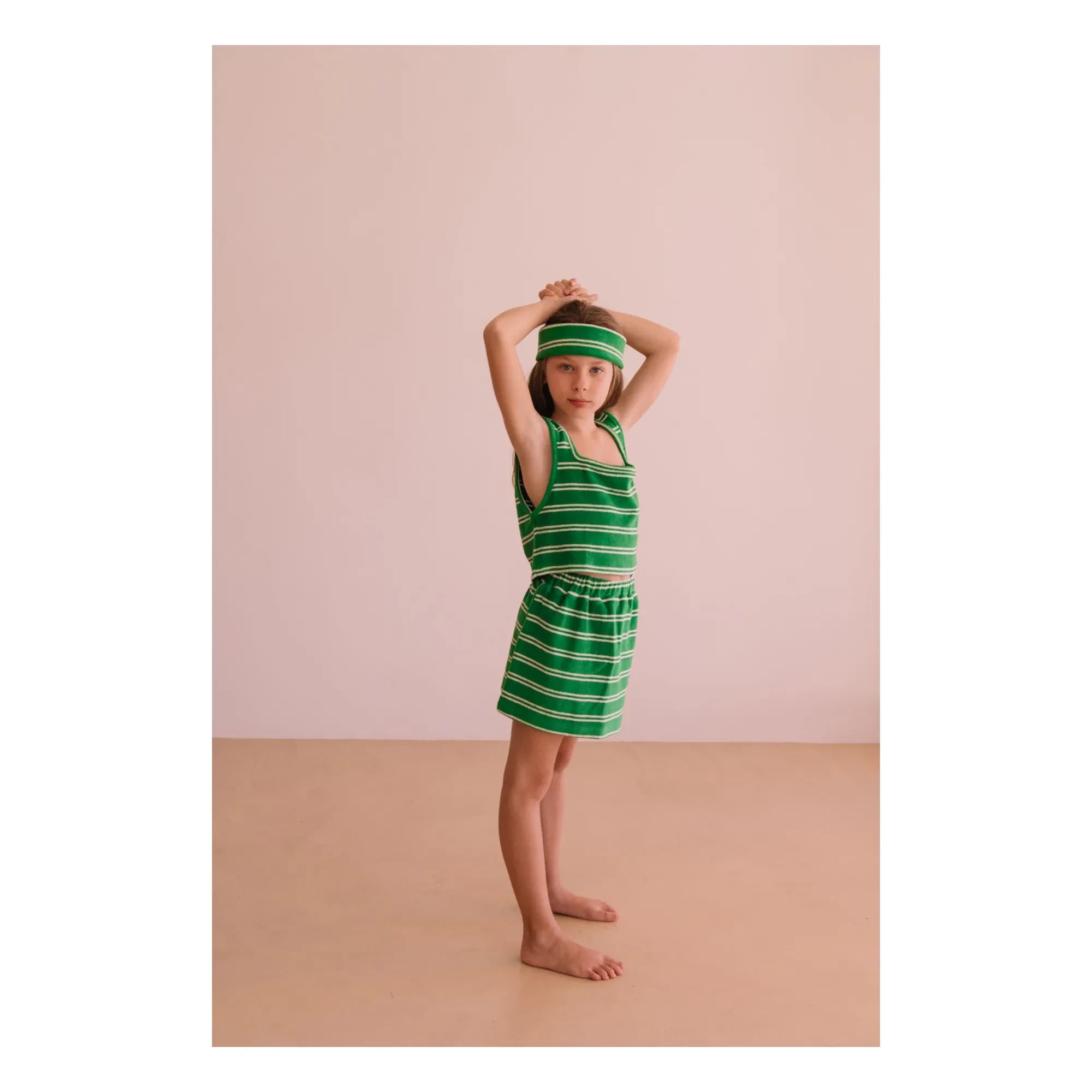 We Are Kids - Çizgili organik pamuklu havlu Marta etek | Yeşil