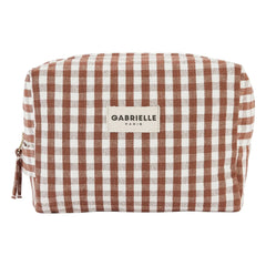 Gabrielle Paris - Gingham Moka Kulturtasche | Mokka