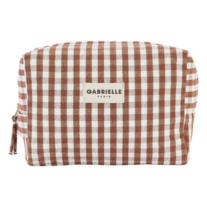 Gabrielle Paris - Gingham Moka Kulturtasche | Mokka