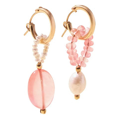 Camille Colette Studio - Jim Quartz Halka Küpeler | Pembe