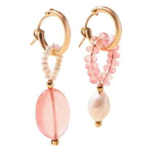 Camille Colette Studio - Jim Quartz Halka Küpeler | Pembe
