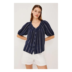 Rails - Striped Blouse Rix | Navy Blue