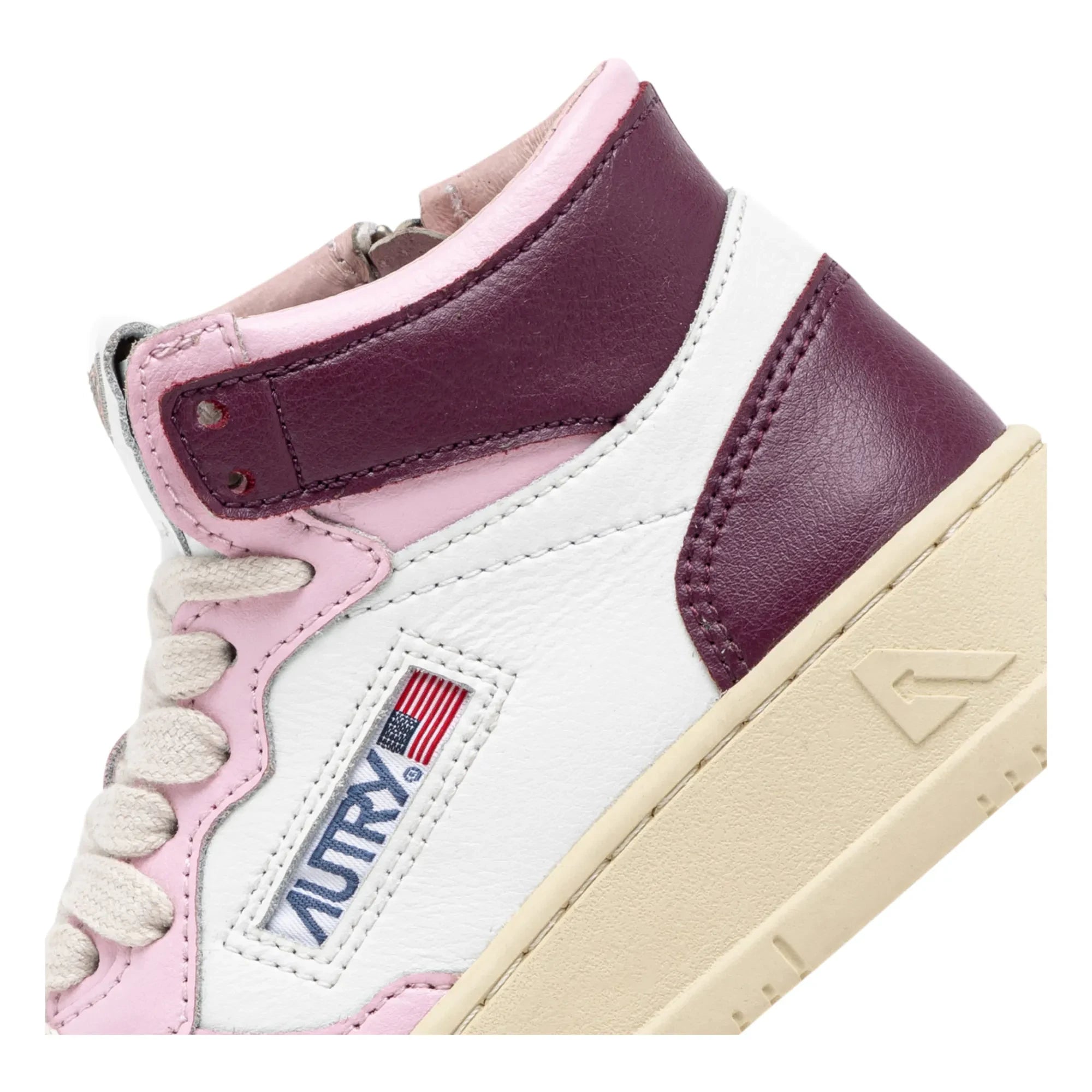 Autry - Zweifarbiger Kids Medalist Mid Sneaker aus Leder | Rosa