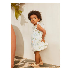 Molo - Cacao Fleurie Organic Cotton Ruffled Dress | Ivory
