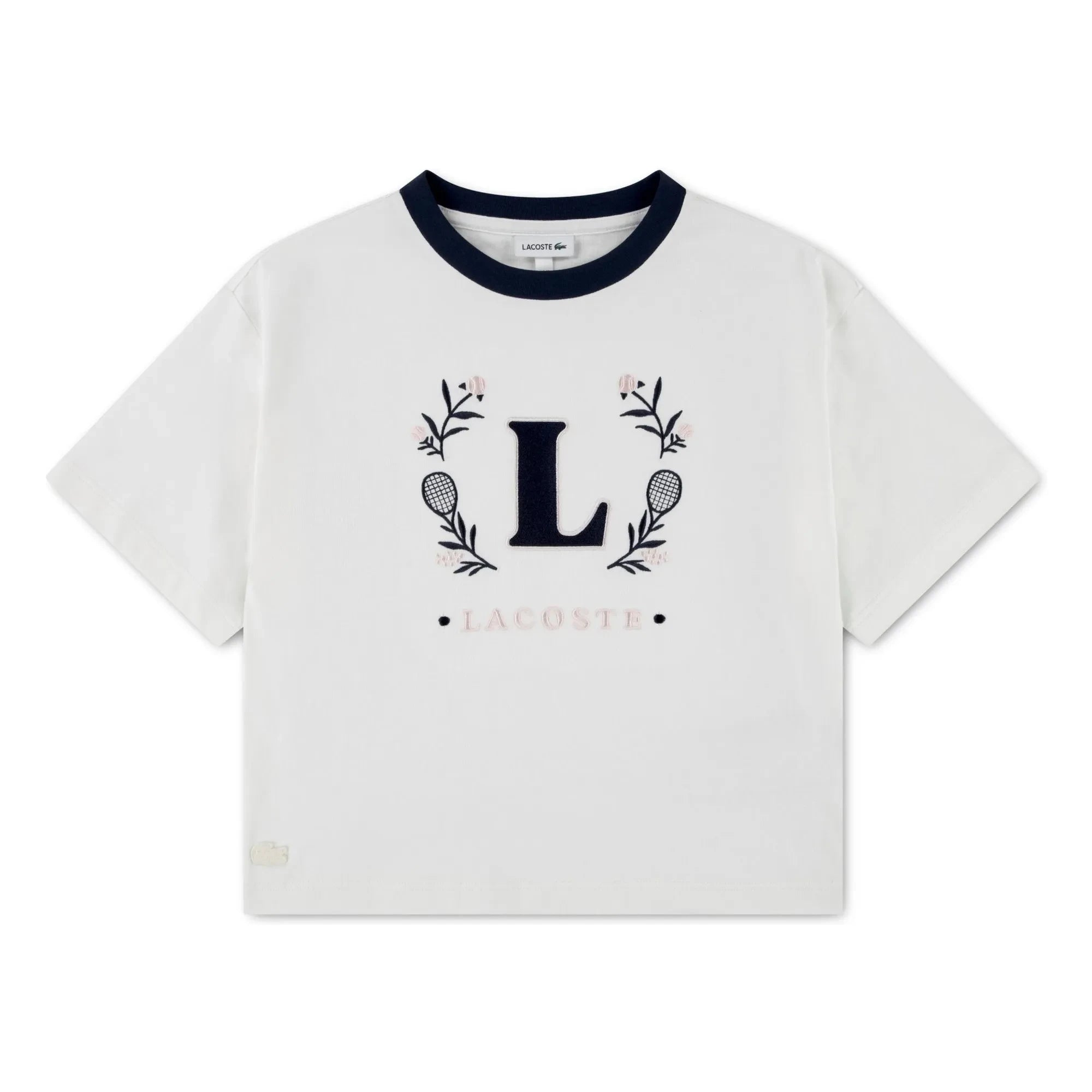 Lacoste - T-Shirt L Kontrastkragen Bio-Baumwolle | Off-White