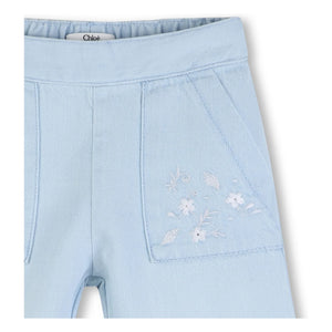 Chloé - Embroidered Denim Pants | Blue