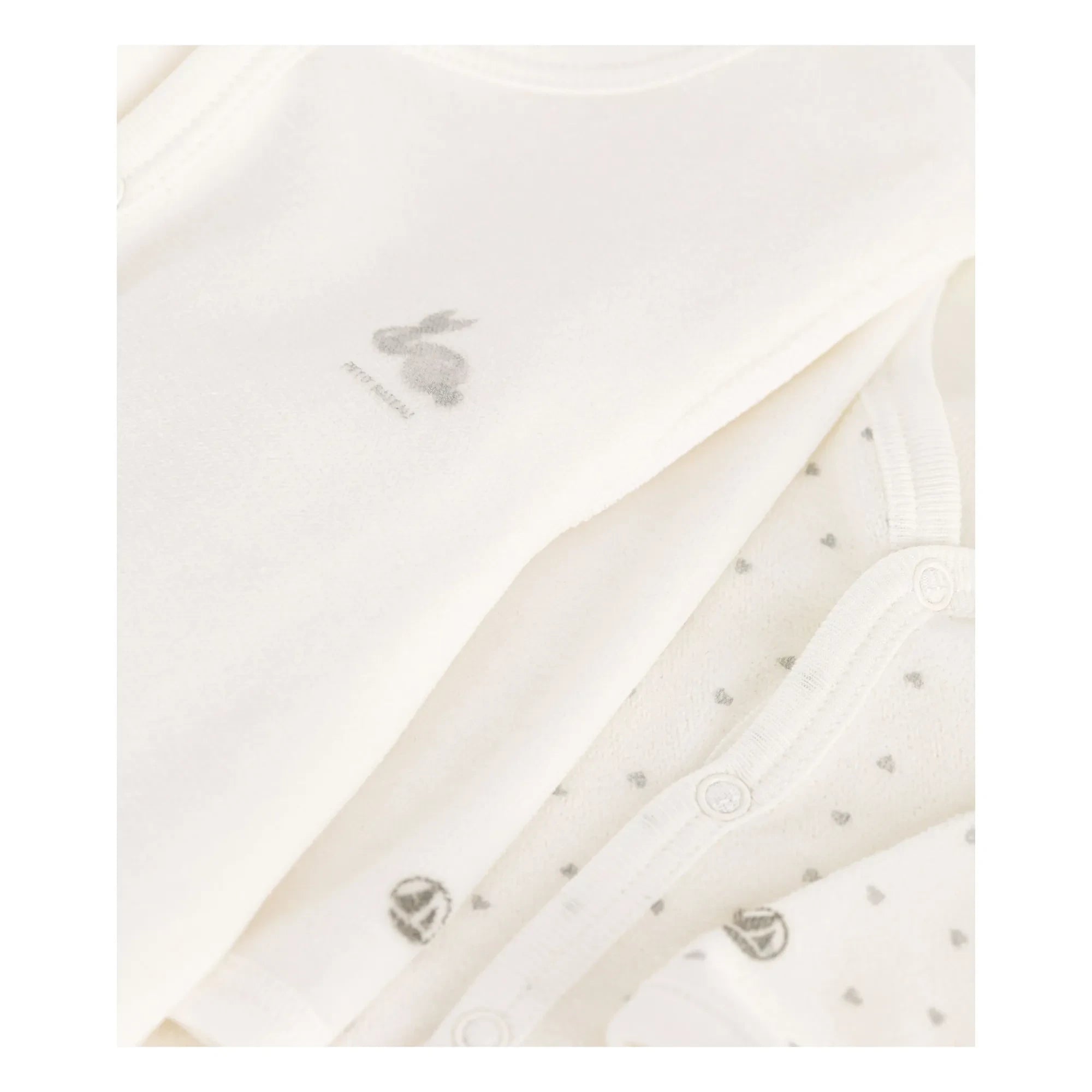 Petit Bateau - 2'li Dors Bien Velours Pijama Seti | Beyaz
