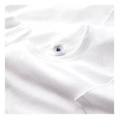 Petit Bateau – Langarm-T-Shirt-Set aus Bio-Baumwolle, 2 Stück | Weiß