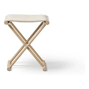 Oliver Furniture - Small camp stool in oak and canvas