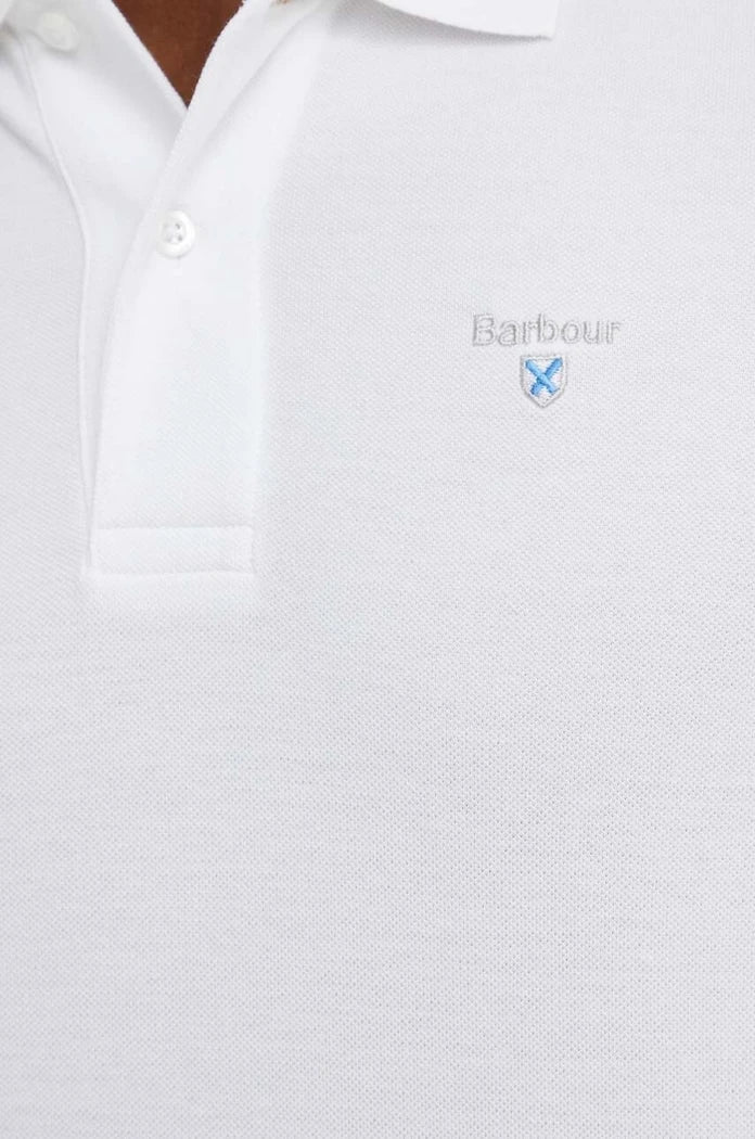 Barbour yakalı erkek pamuklu tişört ESSENTIALS