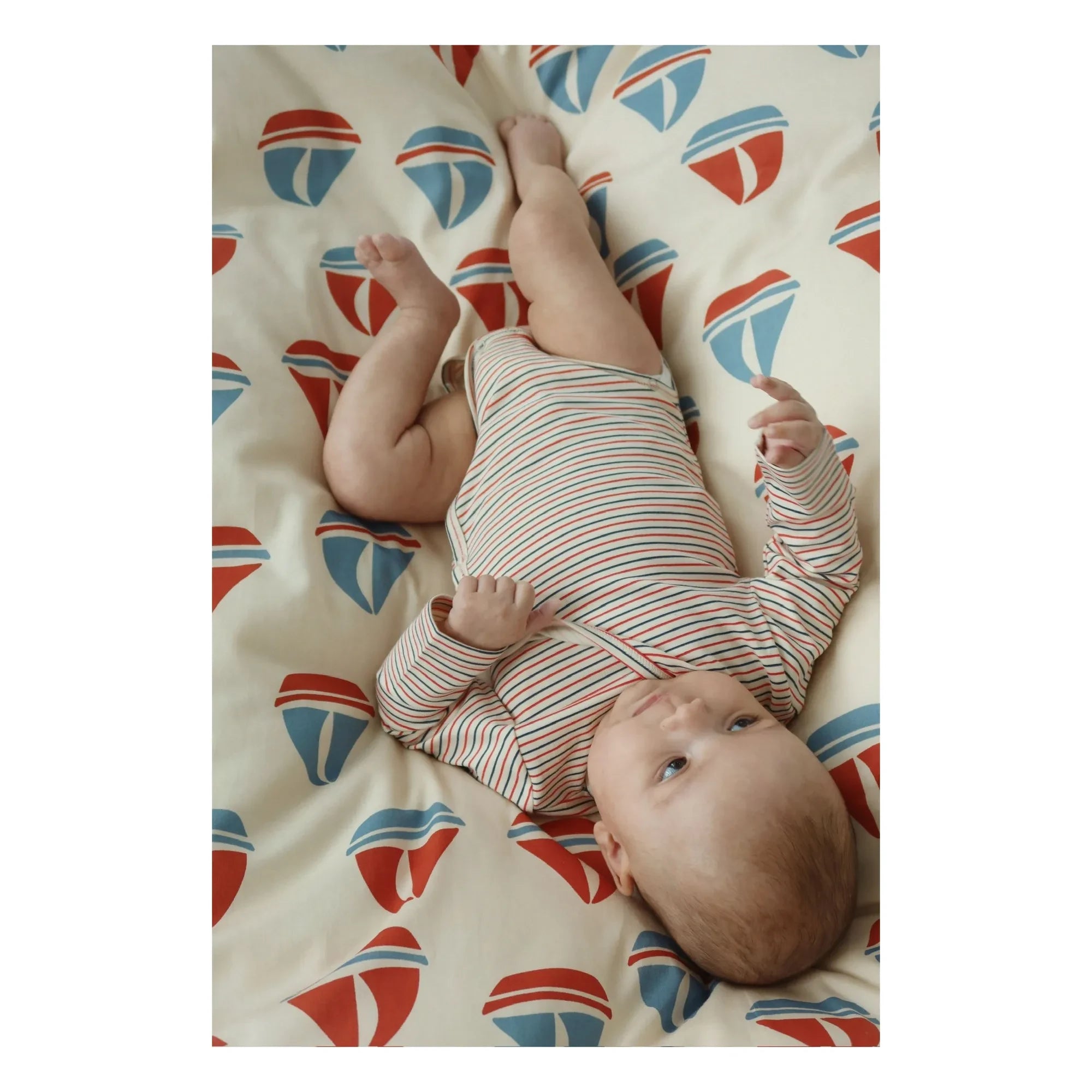 Konges Sløjd - Striped Organic Cotton Long Sleeve Bodysuit | Red