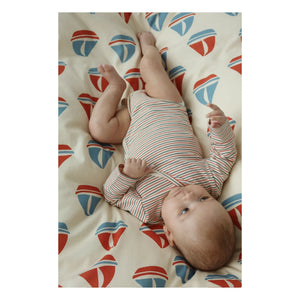 Konges Sløjd - Striped Organic Cotton Long Sleeve Bodysuit | Red