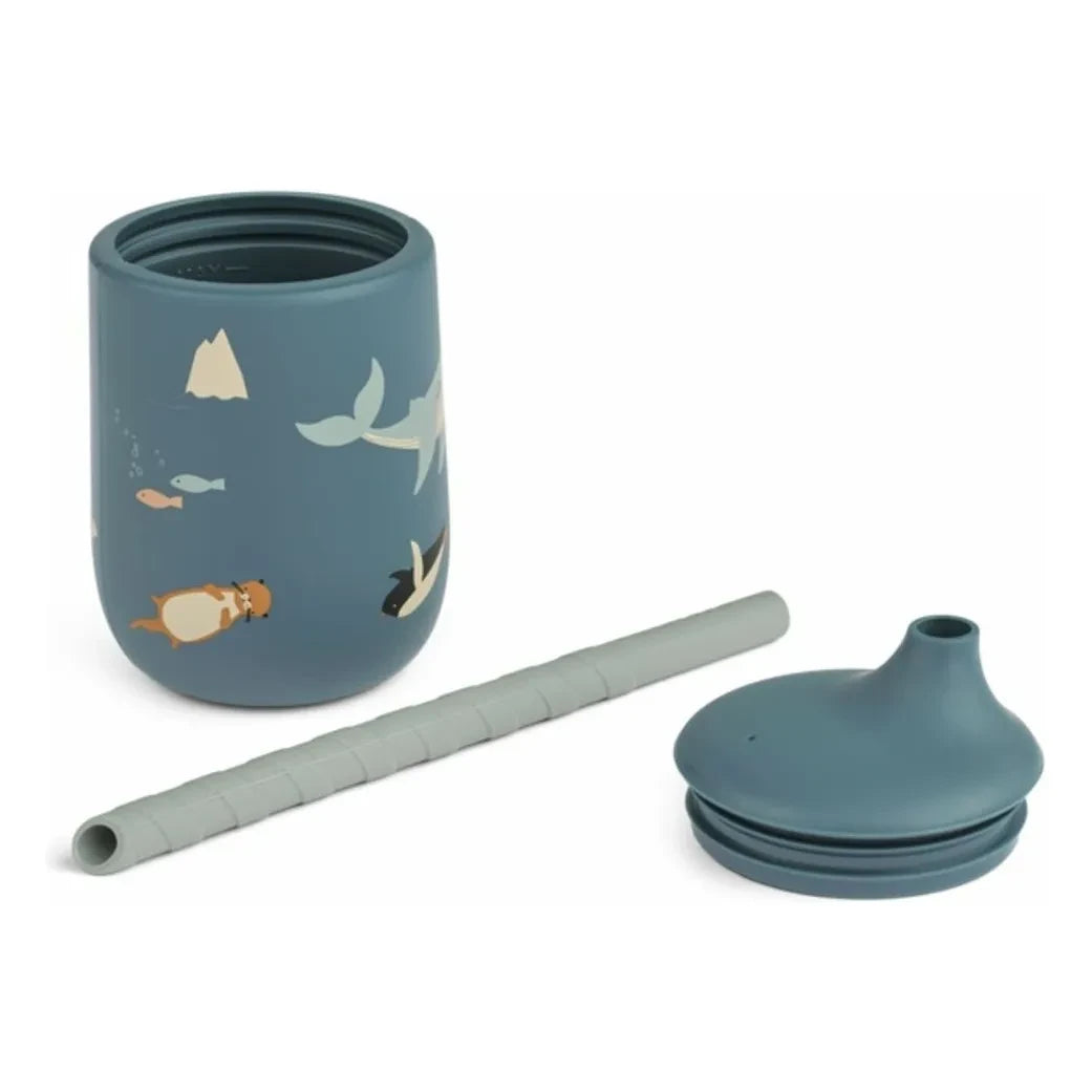 Liewood - Ellis Silicone Straw Cup | Arctic Sea/Ocean View