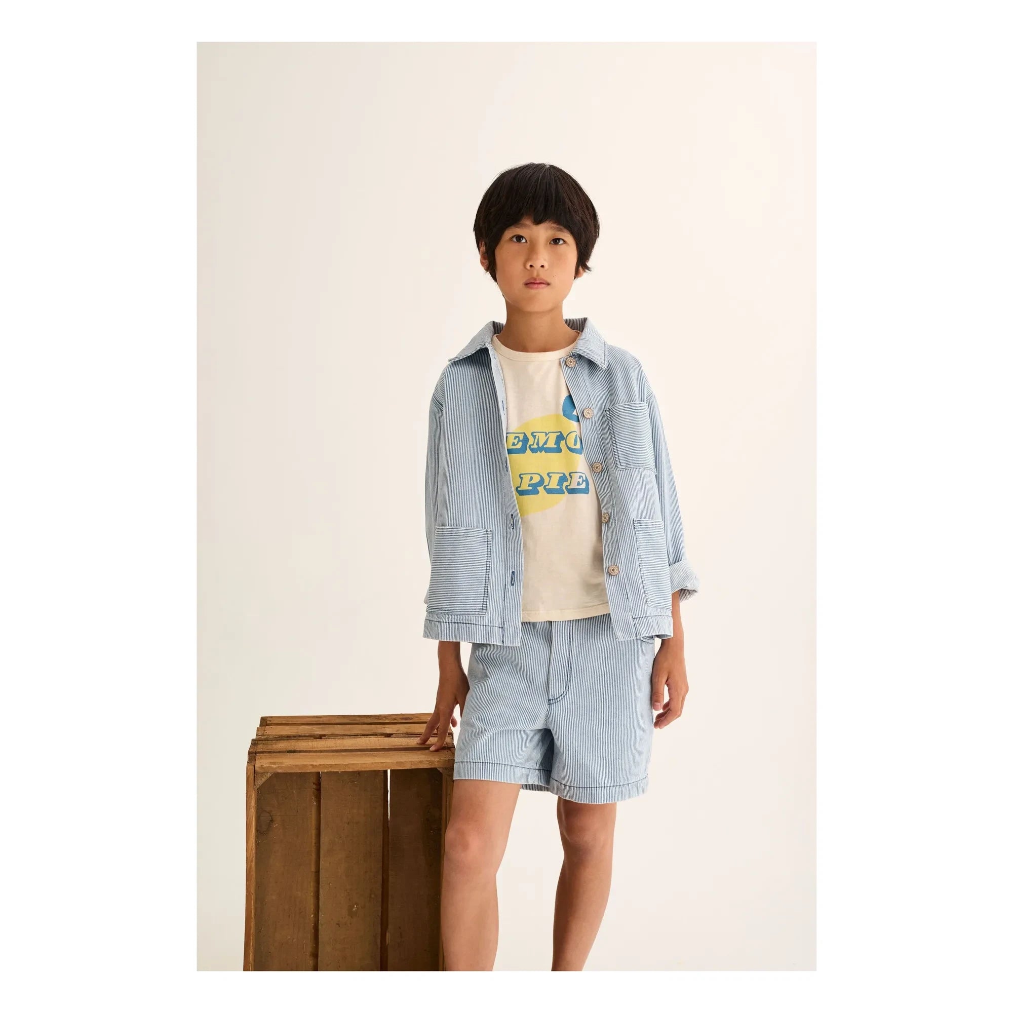 Cozmo - Denim Ridge Çizgili Overshirt | Açık Mavi