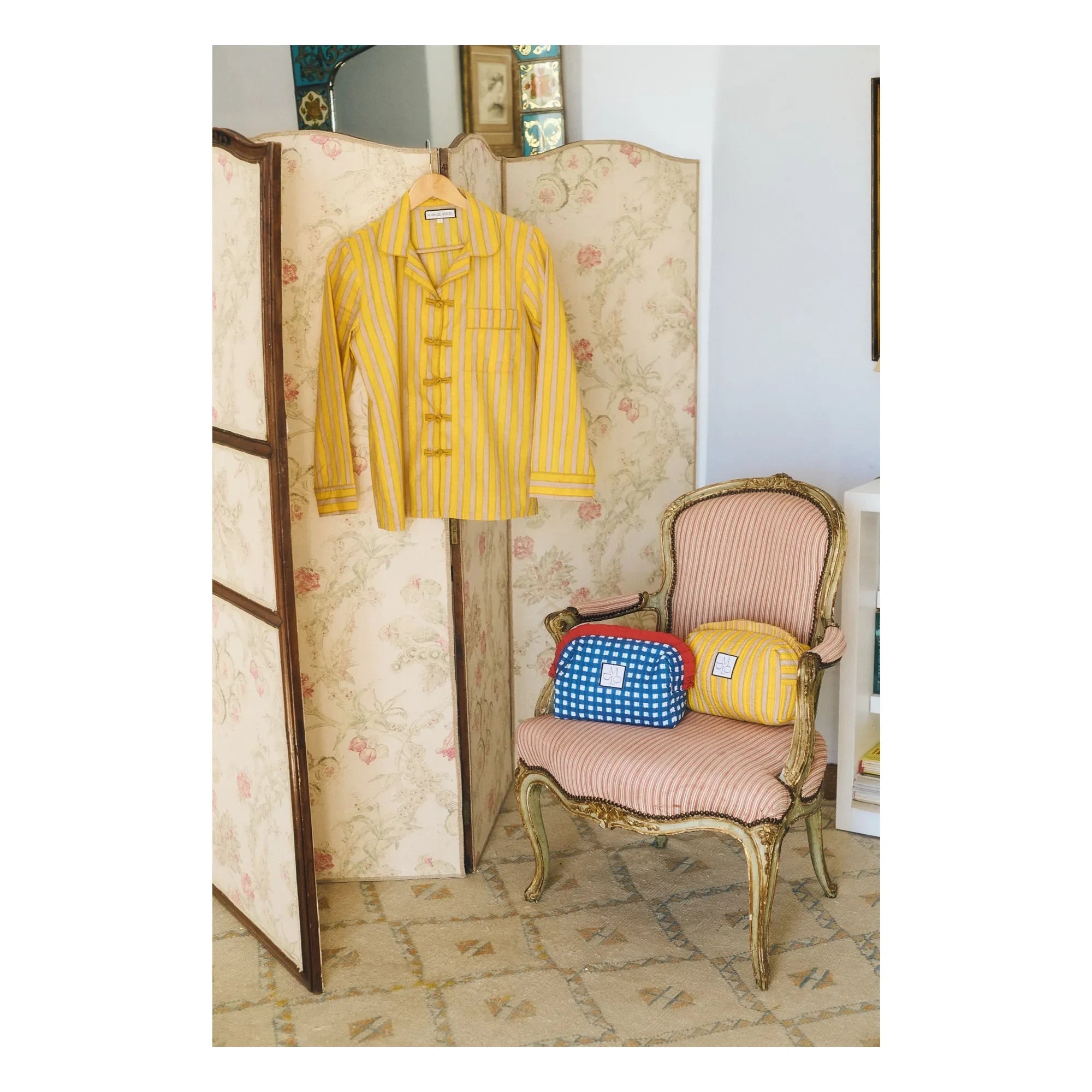 Maria de la Orden - Cali Cotton Striped Pajamas | Yellow