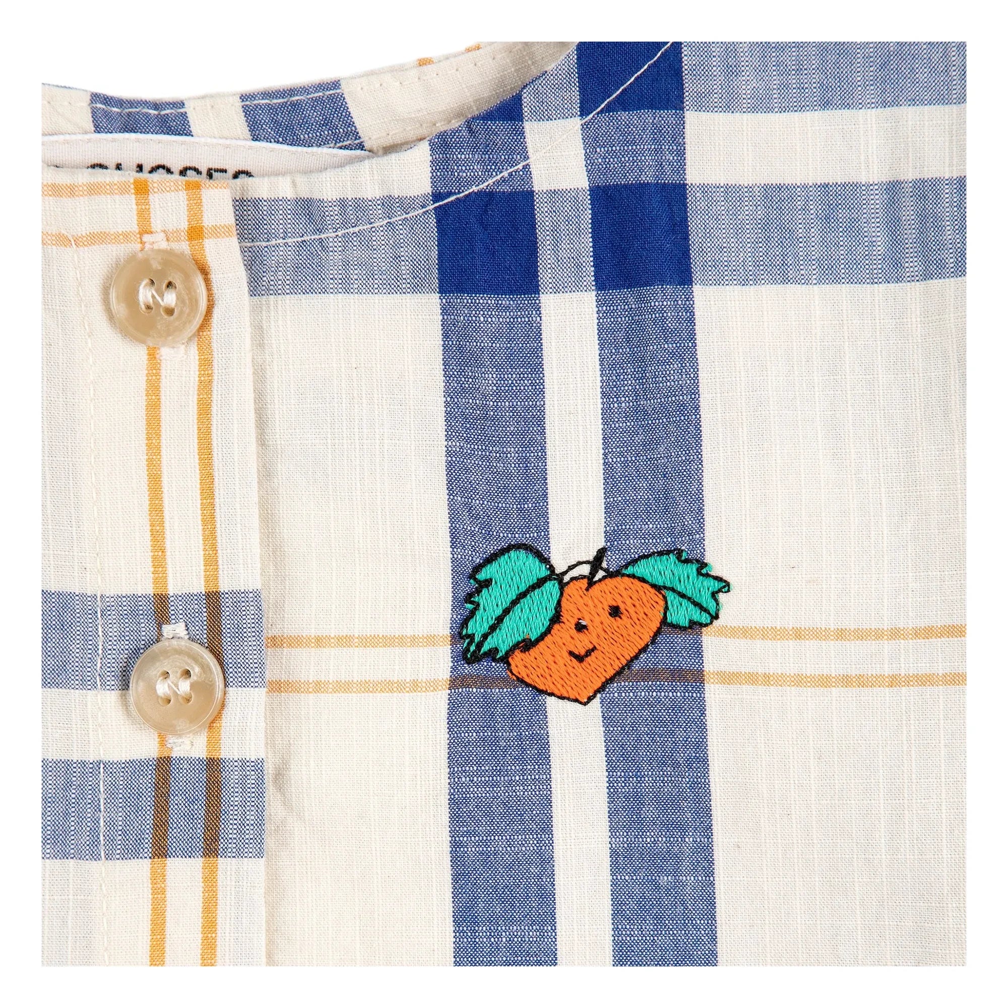 Bobo Choses – Tartan-Babykleid aus Bio-Baumwolle | Ecru