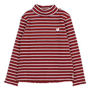 Búho - Çizgili balıkçı yaka T-shirt | Bordo