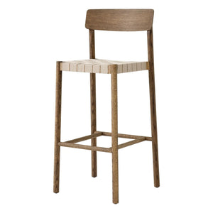 & Tradition - Betty TK15 75 cm dumanlı yağlı meşe | Chêne fumé doğal dokuma bar taburesi