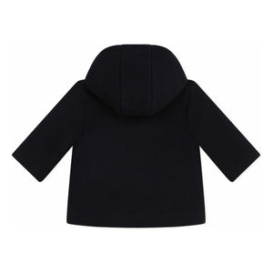 Petit Bateau - Navy Mavi Düğmeli Bebek Yün Kaban