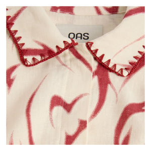 OAS - Tribalo Vera Linen Shirt | Red