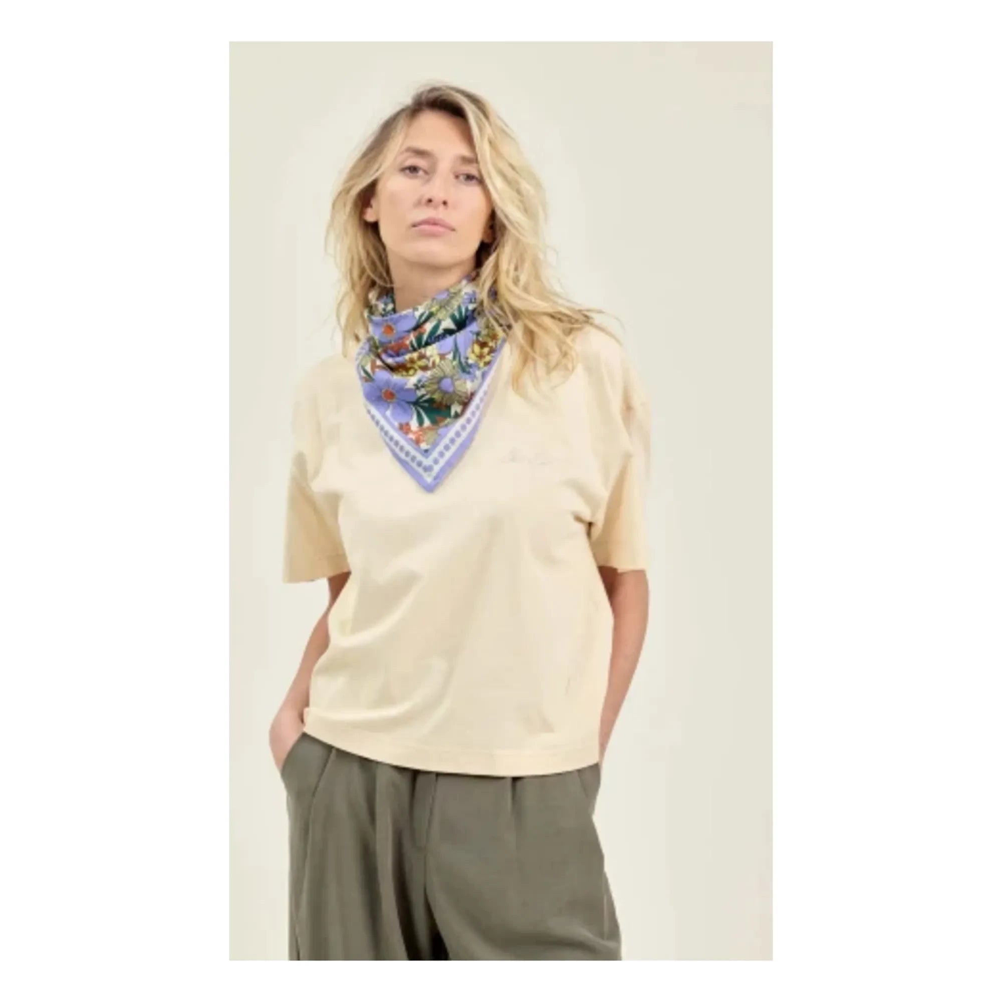 Apaches - Large Floral Latika Shawl | Blue
