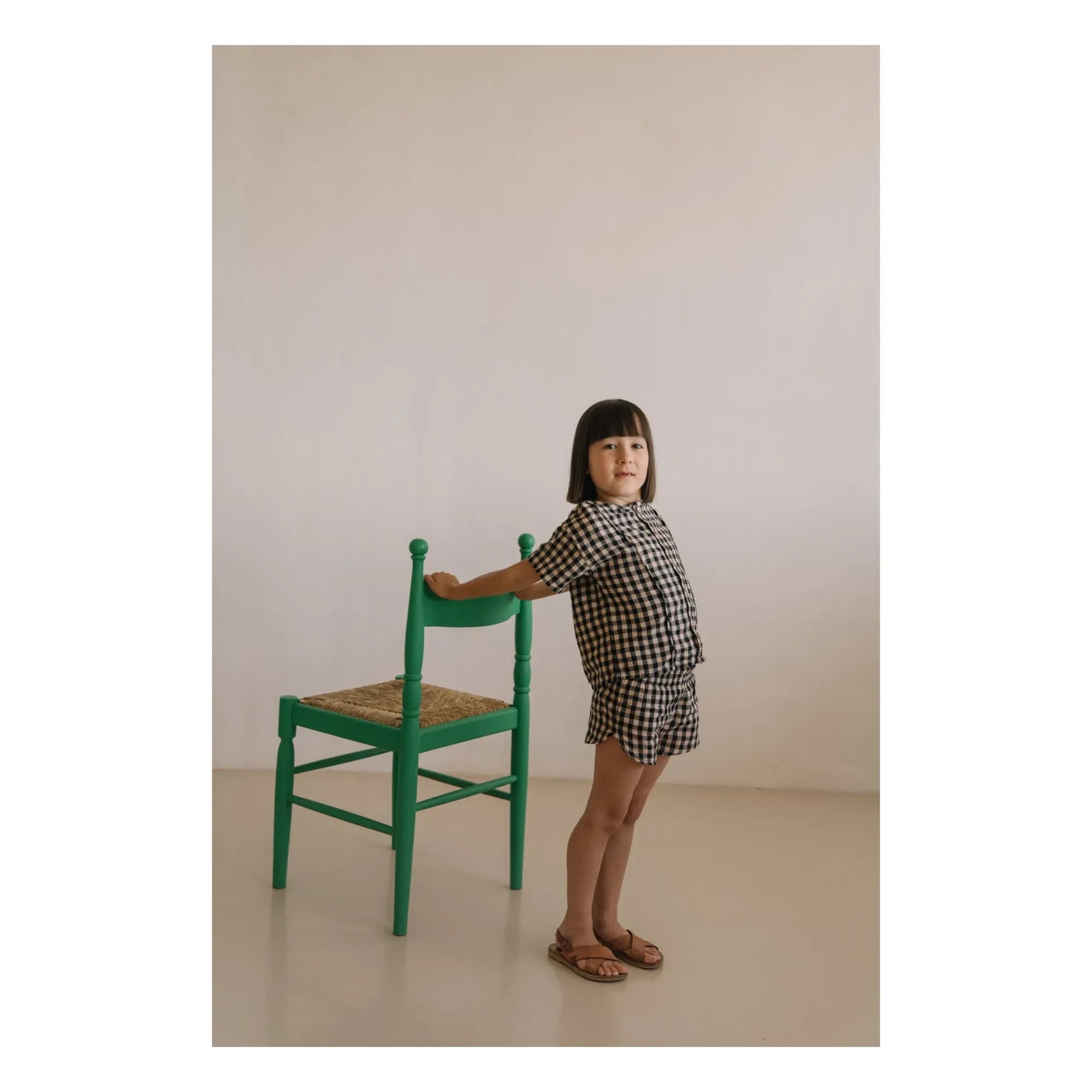 Studio Bohème - Thelme Vichy Bluse aus Bio-Baumwollgaze | Schwarz