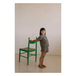 Studio Bohème - Thelme Vichy Bluse aus Bio-Baumwollgaze | Schwarz