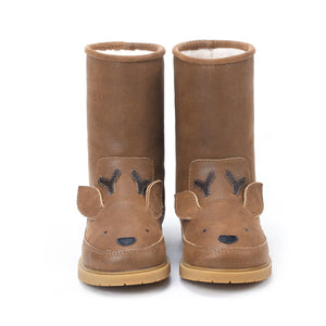 Donsje - Wadudu Stiefel mit Fleecefutter Hirsch | Erdbraun