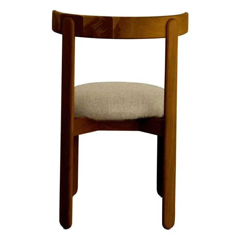 Gabrielle Paris - Lilac chair with Tik wood appearance, linen seat surface | Natural