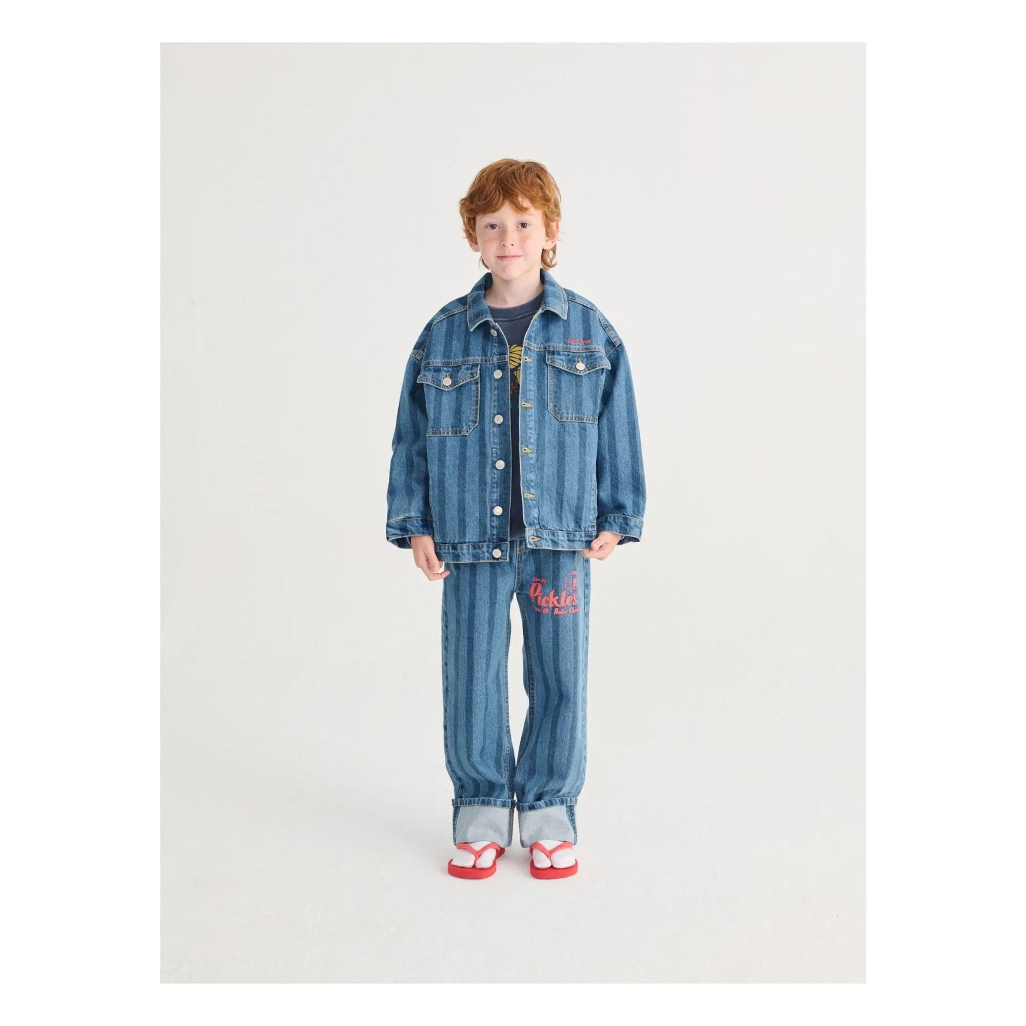 Bobo Choses - Organik Pamuklu Çizgili Jean | Mavi