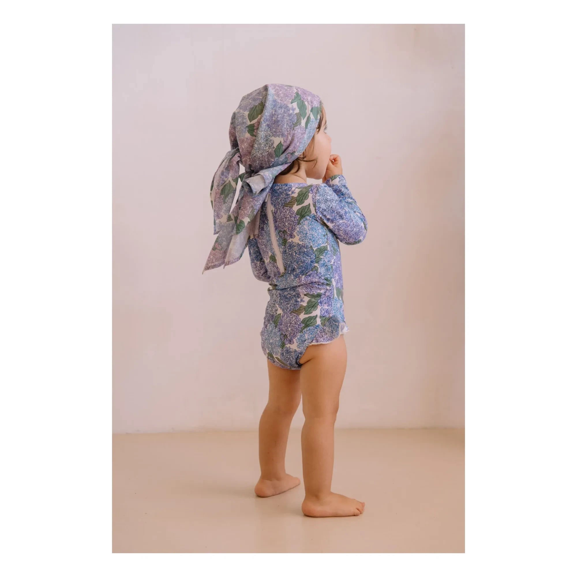 Studio Bohème - Josepha Long Sleeve Swimsuit with Floral Pattern | Recycled Fibers | Purple