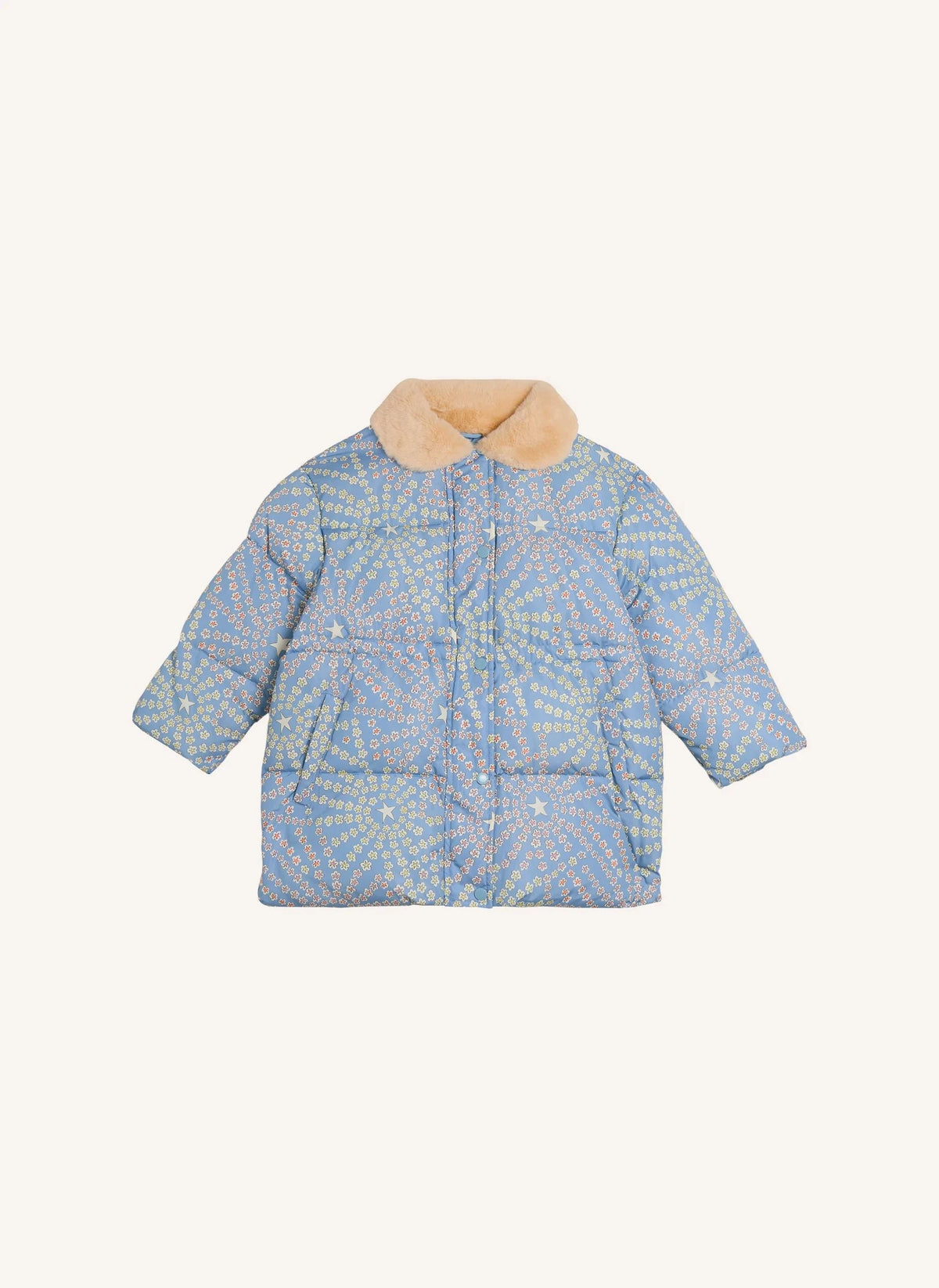 Stella McCartney Kids - Yıldızlı Şişme Mont | Açık Mavi