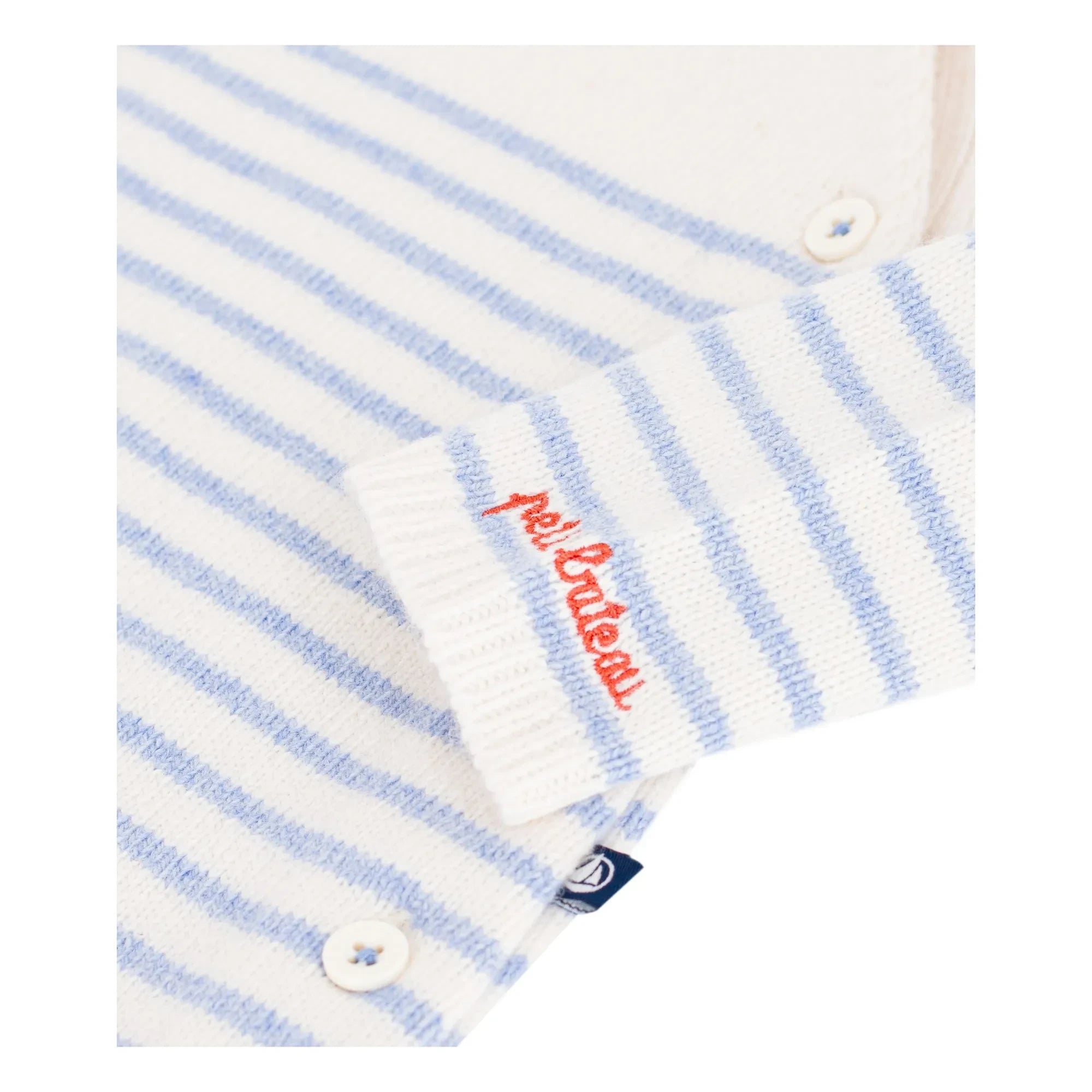 Petit Bateau - Çizgili Yün Tulum | Ecru