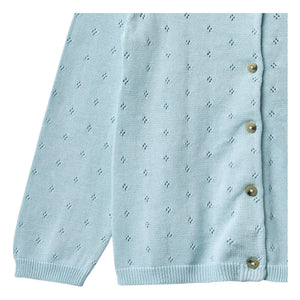 Wheat - Maia Organic Cotton Knit Cardigan | Light Blue