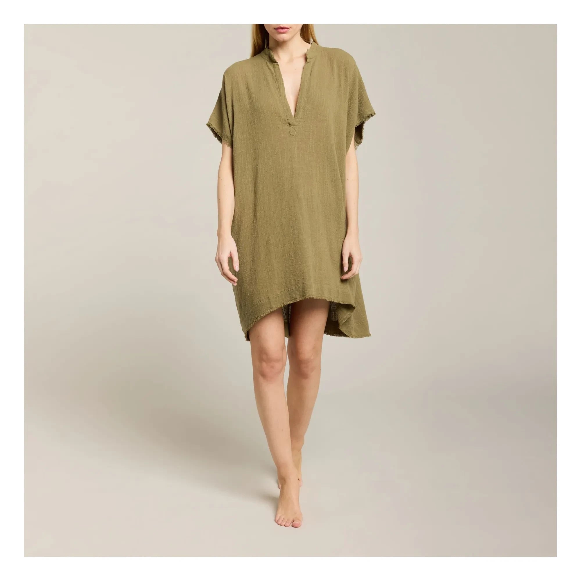 Maison Saint Julien - Propriano Tunika aus Baumwoll-Gaze | Khaki