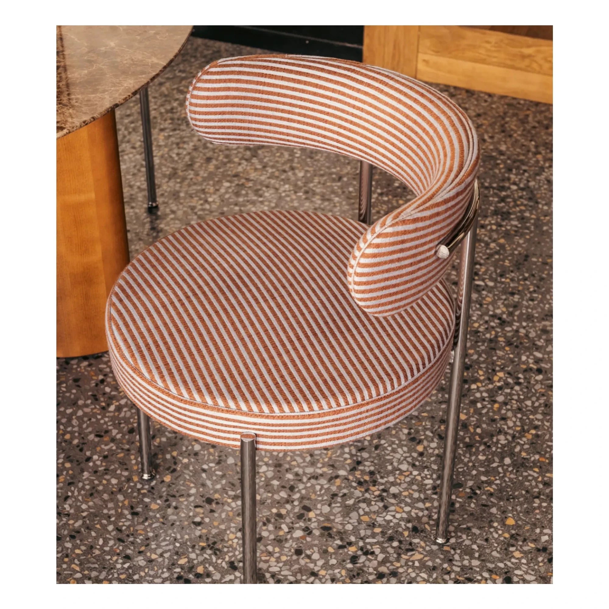 The Socialite Family - Libera striped fabric chair | Brown