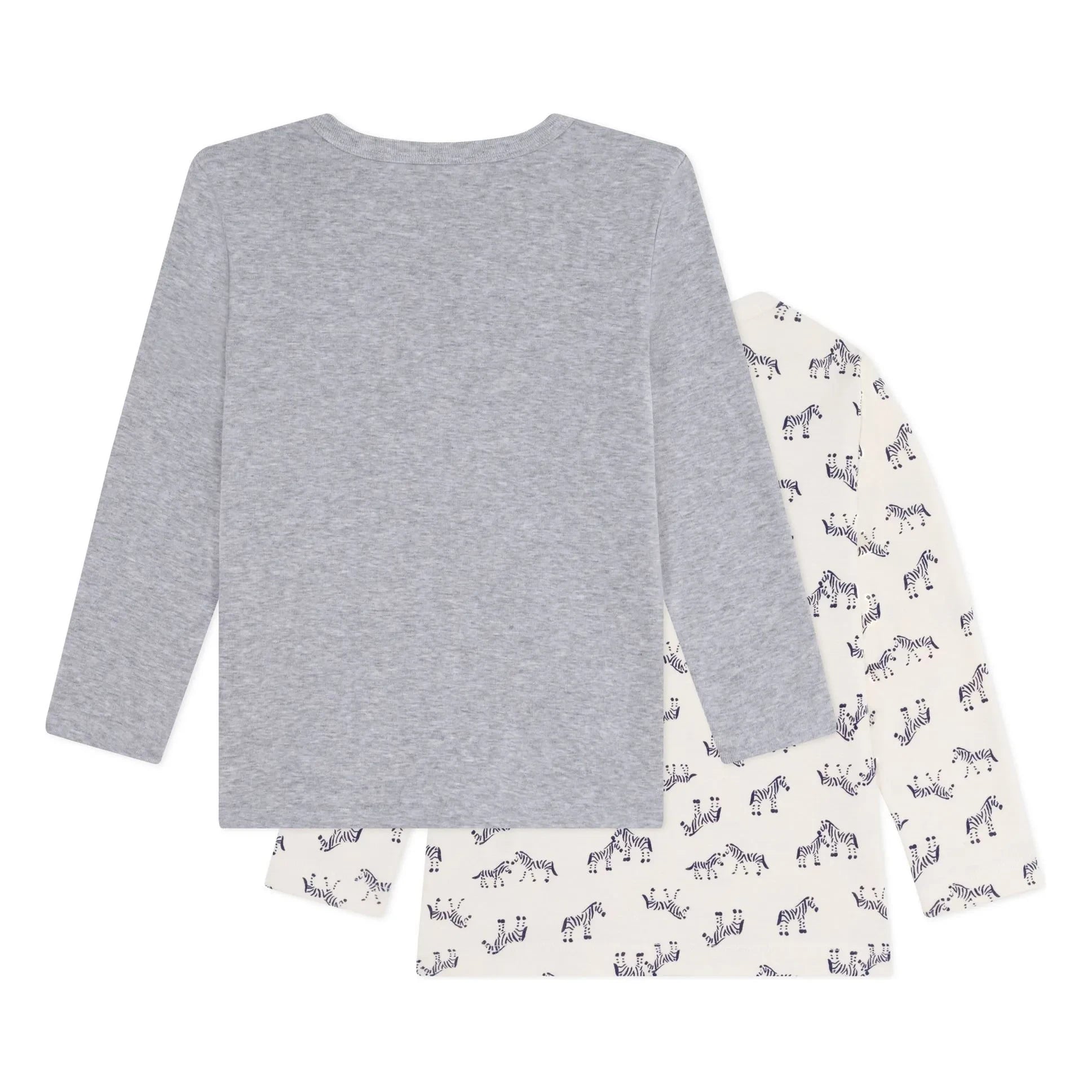 Petit Bateau - 2’li Zebra Tişört Seti | Ecru